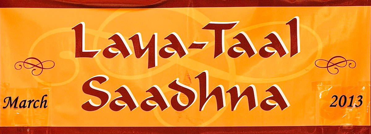 Banner with Laya Taal Saadhna title and program date